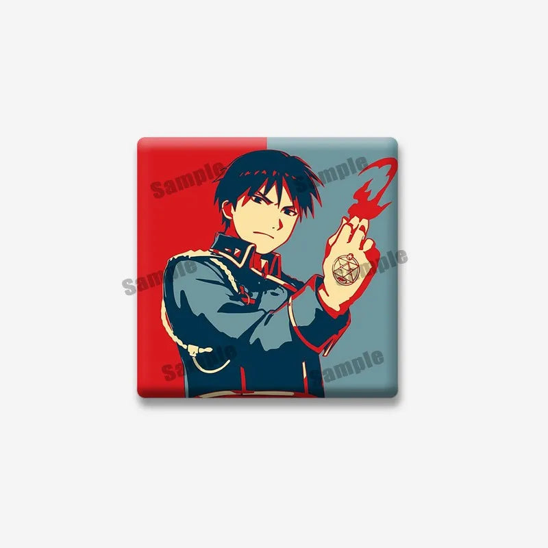Fullmetal Alchemist Edward Elric Square Pin – Cartoon Enamel