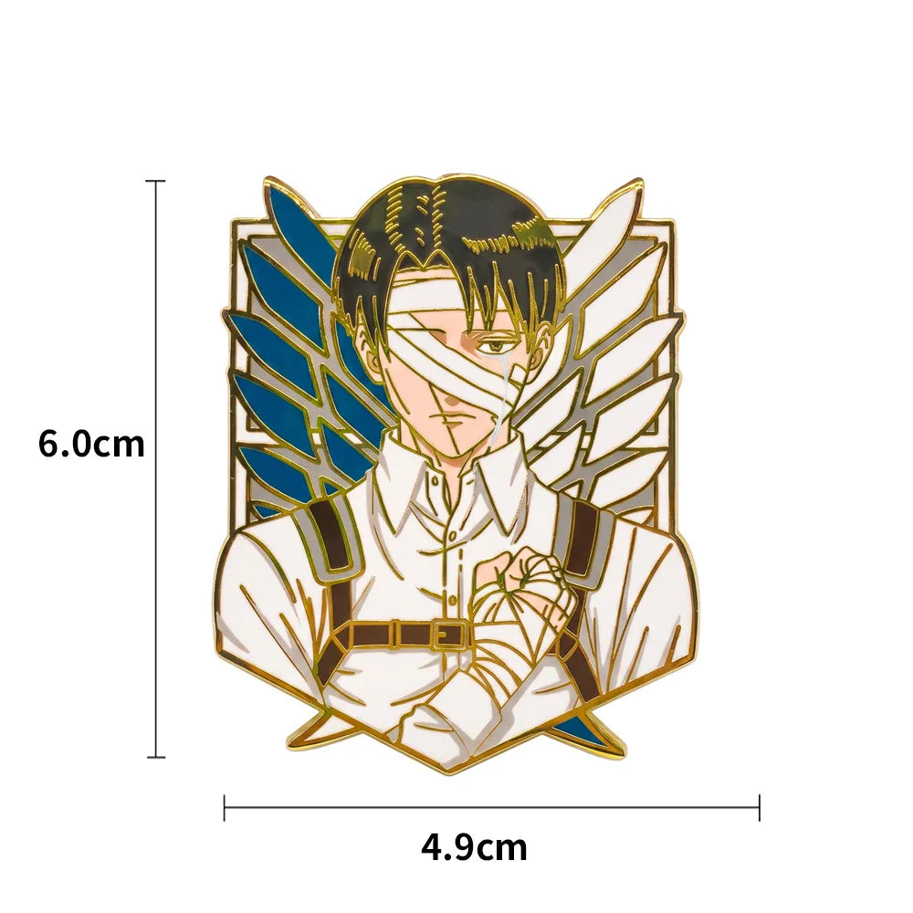 Levi Ackerman Pins Anime Attack On Titan Badge Pendant Shingeki No Kyojin Brooches for Backpack Clothing Lapel Cosplay ACG Toys