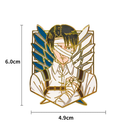 Levi Ackerman Pins Anime Attack On Titan Badge Pendant Shingeki No Kyojin Brooches for Backpack Clothing Lapel Cosplay ACG Toys