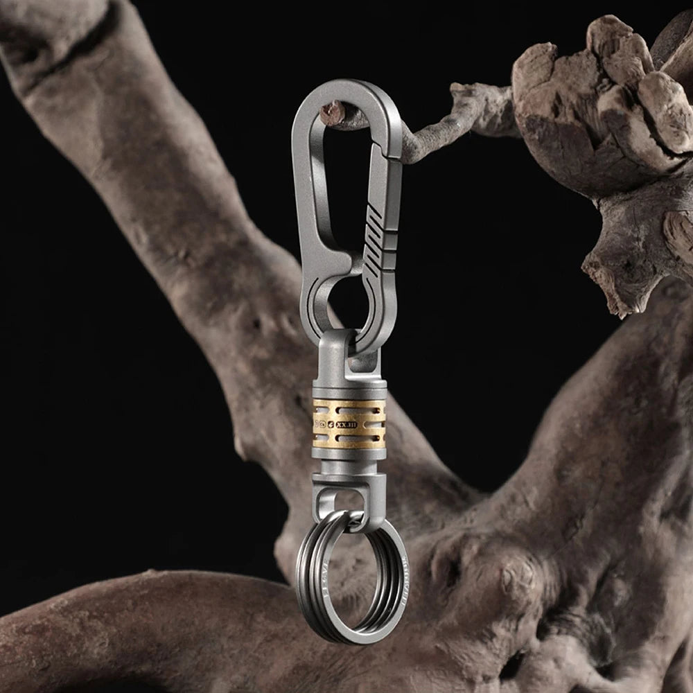 Quickdraw Keychain Luxury Titanium Spin Connection for Car Key Ring Holder Men EDC Buckle Unpacking Tool Father's Day Male Gift