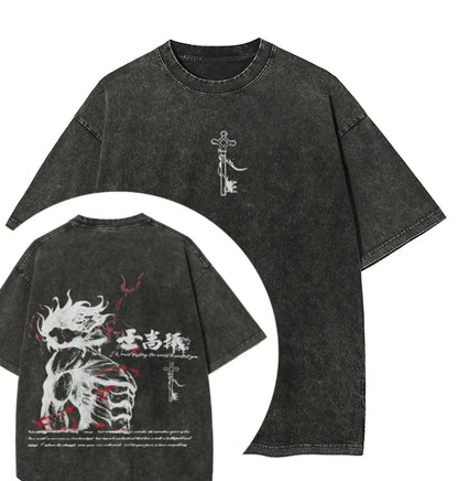 Attack on Titan Men and Women Summer Fashion Casual Clothing Retro Street Style Anime Printed Cotton T-shirt