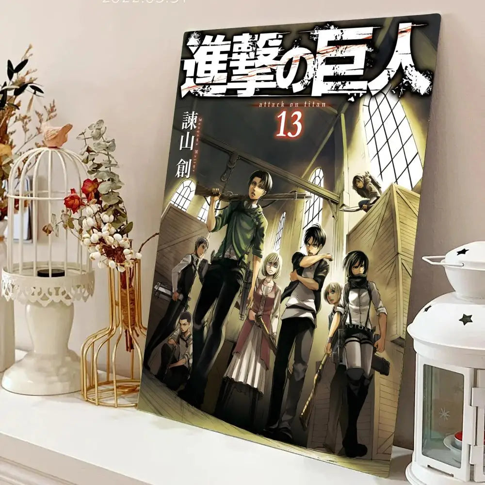AZNM Attack on Titan Anime Canvas Wall Art, Levi Ackerman Print, Shingeki no Kyojin Home Decor Poster
