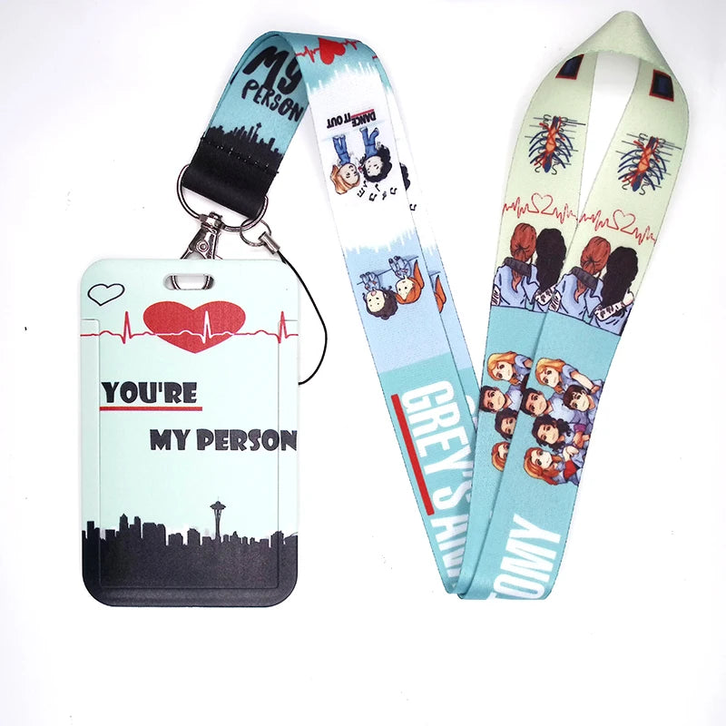 100 Styles Anatomy Credential Holder Keychains Neck Lanyard Pass Card Anime Credit Card Holder Keychain Straps Wholesale