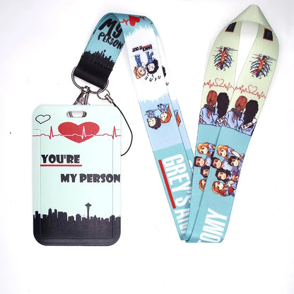 100 Styles Anatomy Credential Holder Keychains Neck Lanyard Pass Card Anime Credit Card Holder Keychain Straps Wholesale
