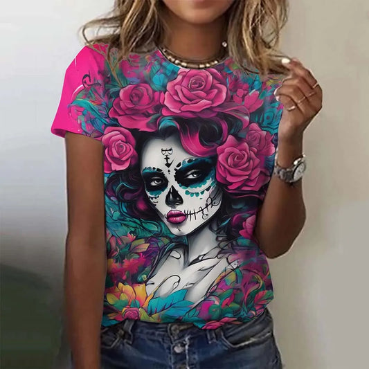 Day of the Dead Skull Oversized T-Shirt