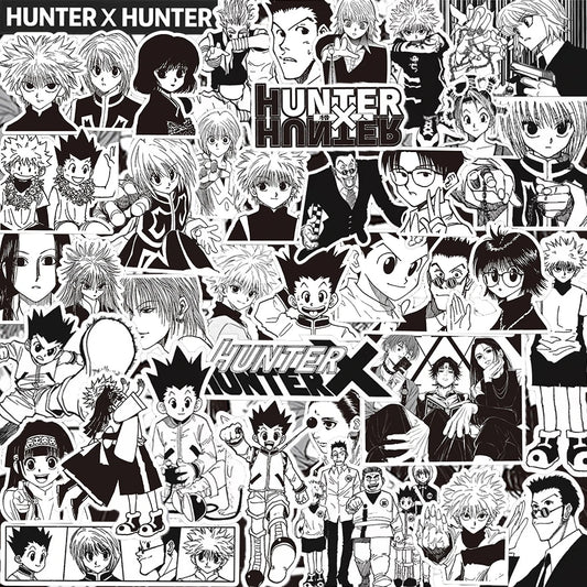 70pcs Black White HUNTERxHUNTER Japanese Anime Stickers GON FREECSS Decals Skateboard Laptop Car Decoration Sticker Kids Toys