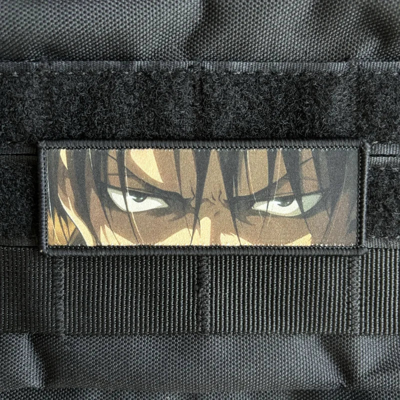 Levi Ackerman Eyes Morale Badge Hook and Loop Attack on Titan Anime Patch Printing Commander Tactical Military Backpack Sticker