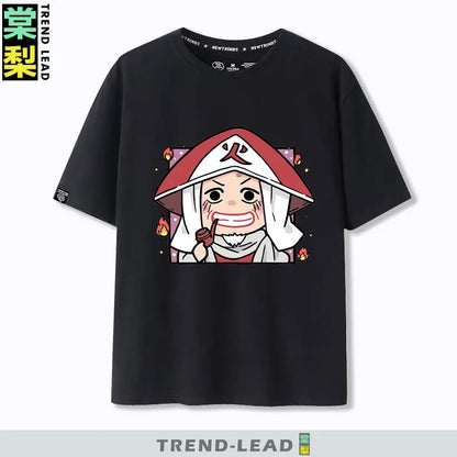 Naruto Q-version Uzumaki Naruto Obito Uchiha Sasuke Cartoon Character Children's Short Sleeved Loose Trendy Parent-child T-shirt