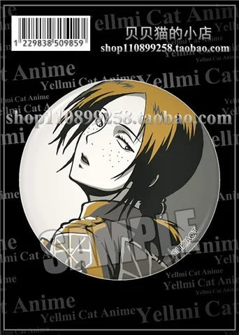 Attack on Titan Badge Levi Ackerman Mikasa Ackerman Erwin Smith Hange Zoe Ymir Goddess Pin Brooch Accessory Keychain Anime