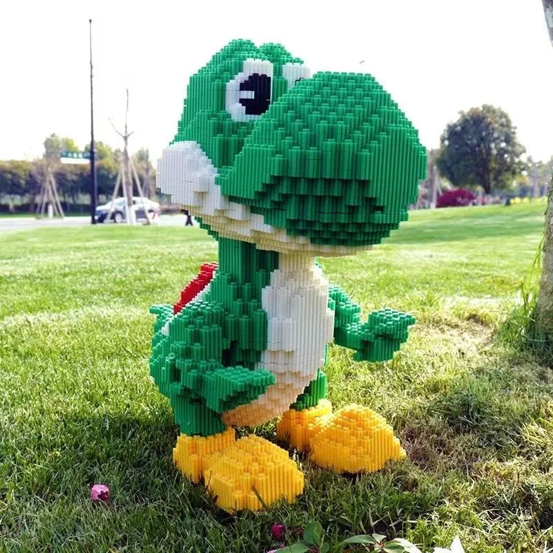 Disney Giant Green Animal Dinosaur Game Character Building Blocks Small Particle Bricks Children's Assembled Building Blocks Toy