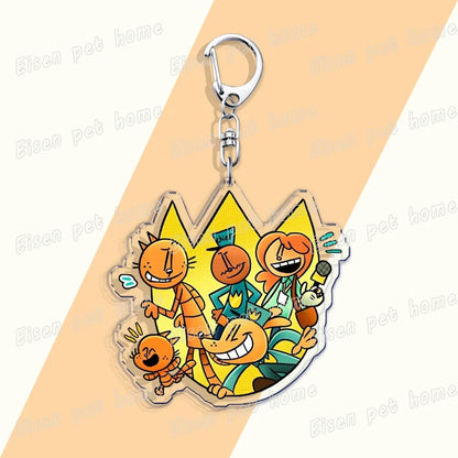 Dog Man Cat Keychain
