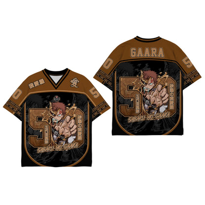 Naruto Sabaku No Gaara Anime Print Football Jersey Family Summer Adults Kids Athleisure T-Shirt Breathable Quick Dry Streetwear