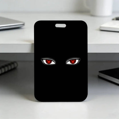 Anime N-NARUTO Akatsuki Itachi Sharingan Transparent Card Holder Employee Plastic Slide Cover Lanyard Work Business ID Bag Bus