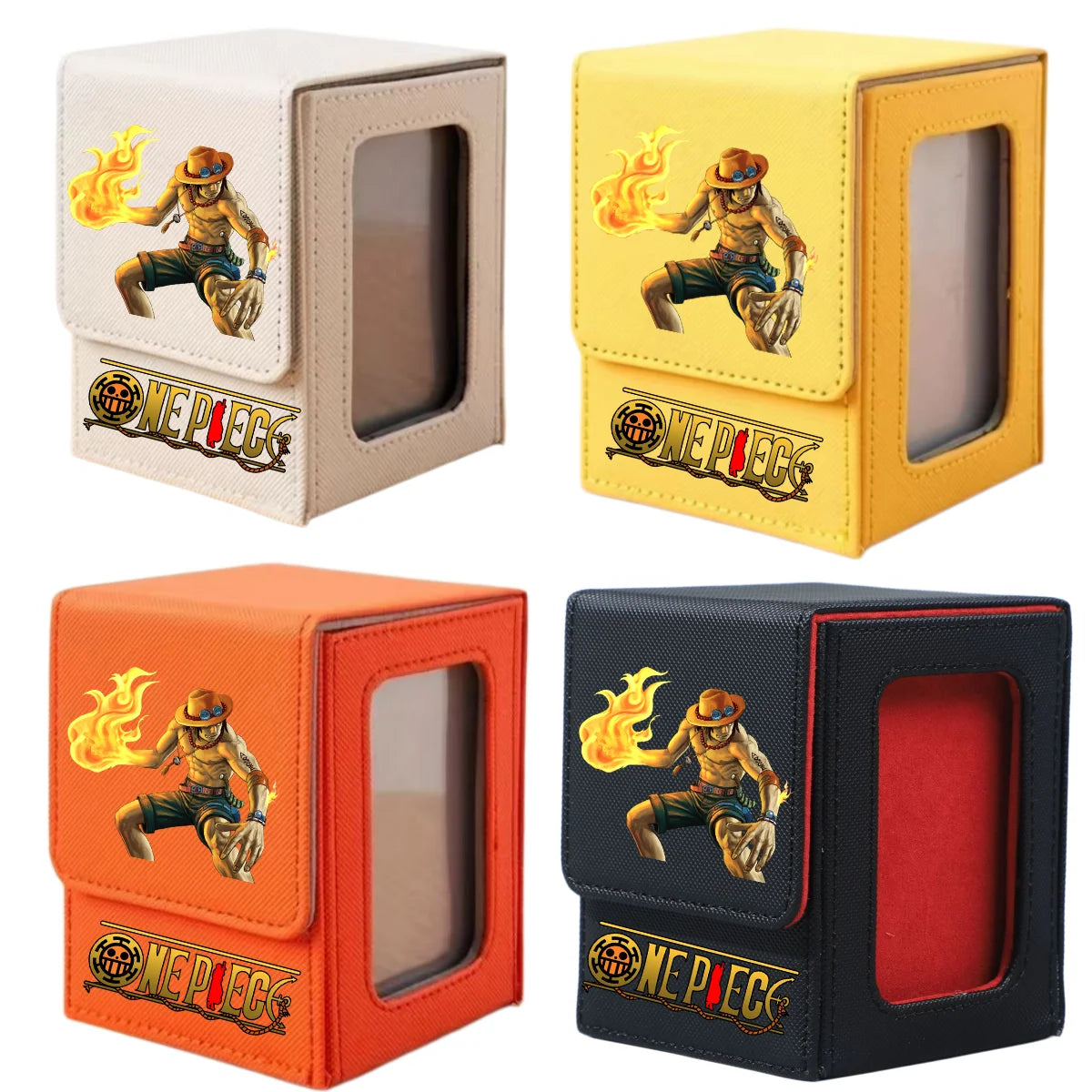 ONE PIECE Luffy Zoro Trading Card Deck Box with Window Cartoon Magnetic Closure Game Card Deck Holder Jewelry Organiser Case