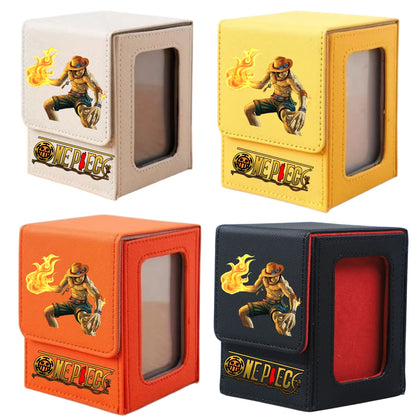 ONE PIECE Luffy Zoro Trading Card Deck Box with Window Cartoon Magnetic Closure Game Card Deck Holder Jewelry Organiser Case