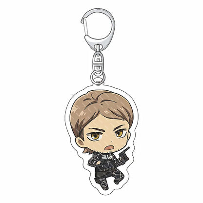 55MM Anime Attack on Titan‌ Acrylic Keychain Eren Jaeger Mikasa Ackerman Armin Arlert Connie Springer Figure Pendant Gifts