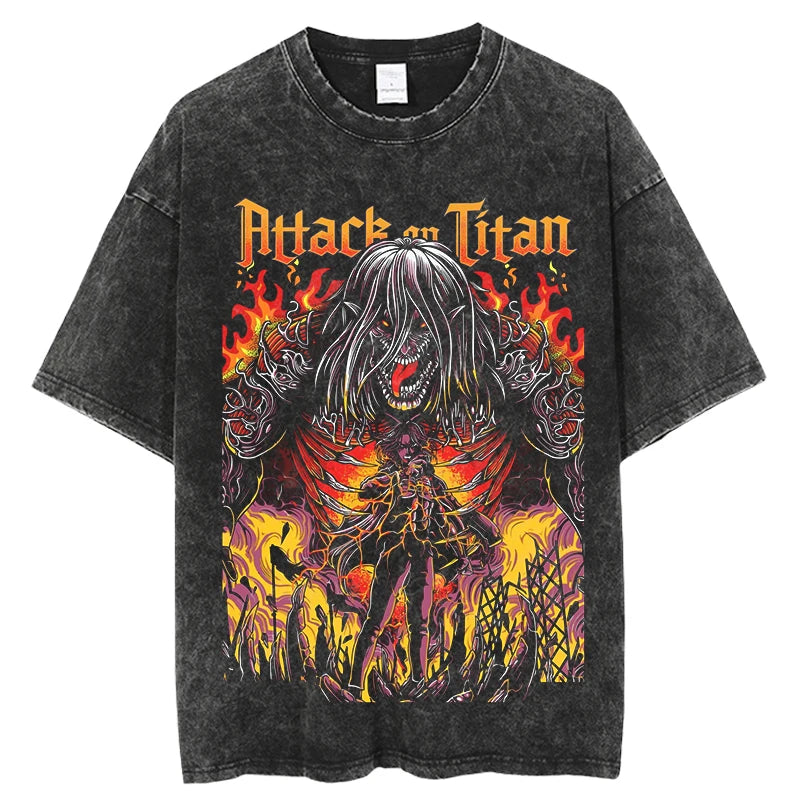 Harajuku Anime Attack on Titan Levi Ackerman Print Tee Men Women Comfortable T-shirts Casual Loose T Shirt Male Cotton Tshirt