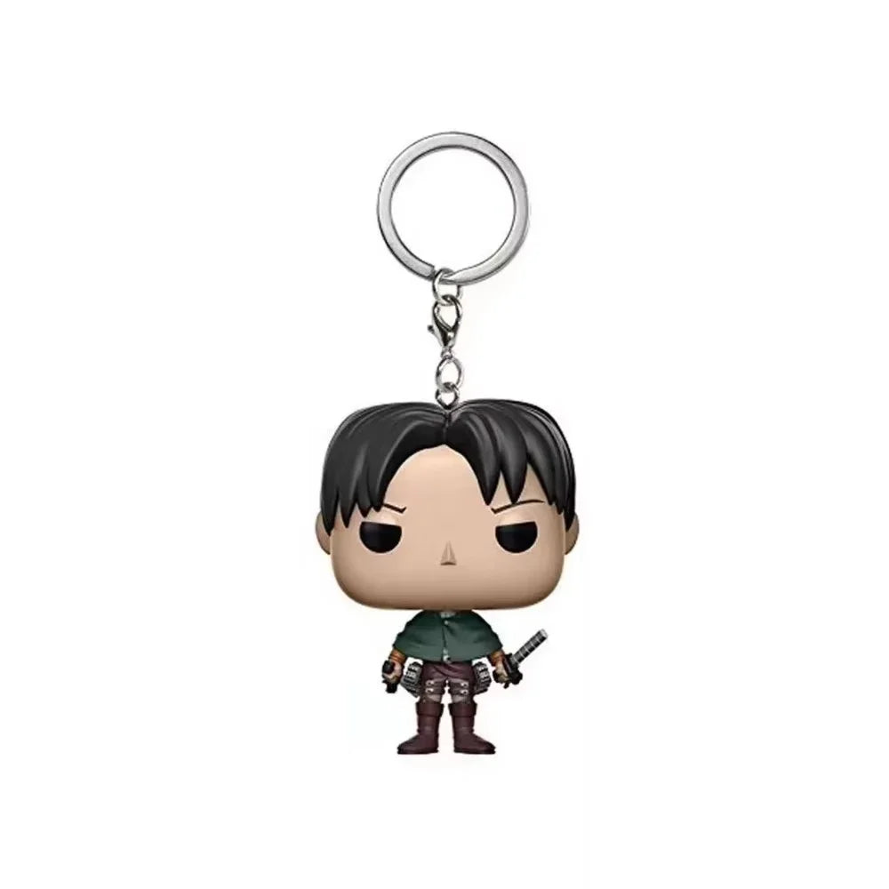 Attack on Titan Levi Ackerman Keychain Mini Figure Keyring for Backpack & Keys