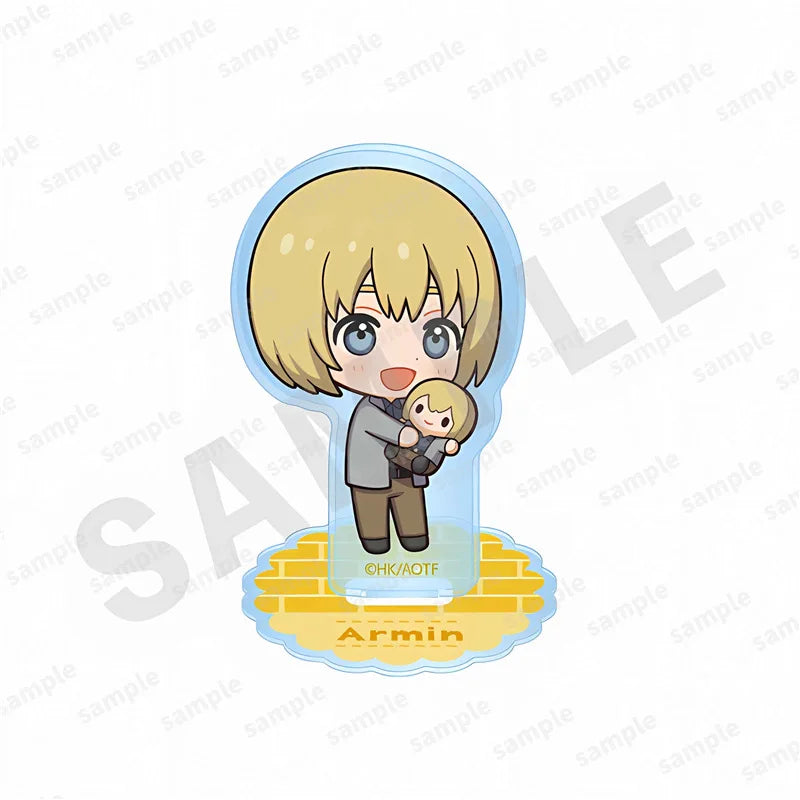 Attack on Titan Cute Chibi Q Version Eren Levi Mikasa Anime Character Acrylic Keychain Acrylic Stand Bag Pendant Desktop Decor