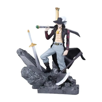 One Piece Anime Figure The Battle Over The Dome Dracule Mihawk Action Figure Model Figma Statue Collection Toy Desktop Decoratio