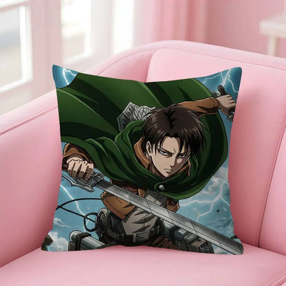 Anime Attack on Titan Levi Ackerman   Cushion Cover Car Throw Pillow Case For Sofa Car Christmas Gift