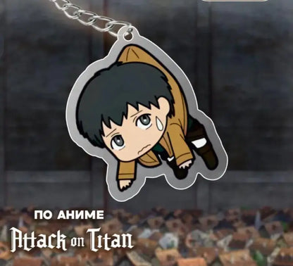 Acrylic Key Ring for Attack On Titan Bertholdt Hoover Reiner Braun Armin Arlert Anime Trinket Backpack Pendant Creative Gift