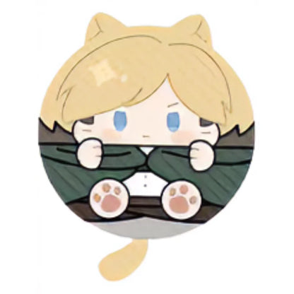 Attack On Titan Vol 2 Cat Ear Squeaky Mochi Anime Plush Pendant Levi Eren Mikasa Hange Erwin Anime Peripheral Bag Ornament Toy