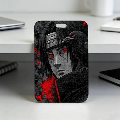 Anime N-NARUTO Akatsuki Itachi Sharingan Transparent Card Holder Employee Plastic Slide Cover Lanyard Work Business ID Bag Bus