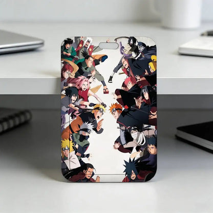 Anime N-NARUTO Akatsuki Itachi Sharingan Transparent Card Holder Employee Plastic Slide Cover Lanyard Work Business ID Bag Bus