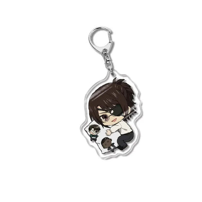 Attack On Titan Acrylic Figure Display Cartoon Keychain Eren Mikasa Levi Anime Desk Ornament Key Ring Accessories Q Version