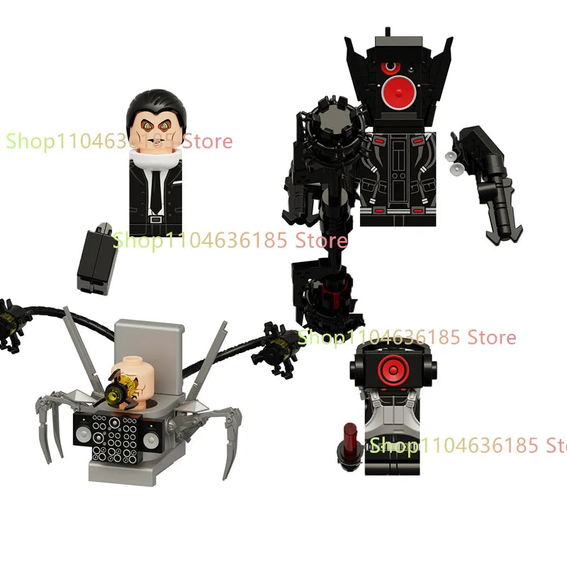 New KDL DJ Upgrade War-Damaged Skibidi Toilet Man Figures Anime Block Toys TvMan Titan Bricks Model Toy For Kid Birthday Gift