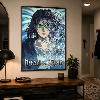 Anime Attack On Titan Eren Yeager Poster Peel And Stick Wall Art PP Waterproof HD Bedroom Living Room Home Decor Gift