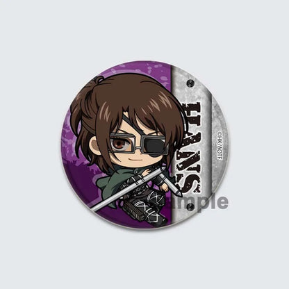 Eren Levi Armin Arlert Erwin Cartoon Badge Attack on Titan Brooches on Backpack Clothes Handmade Round Pins for Gift Accessory