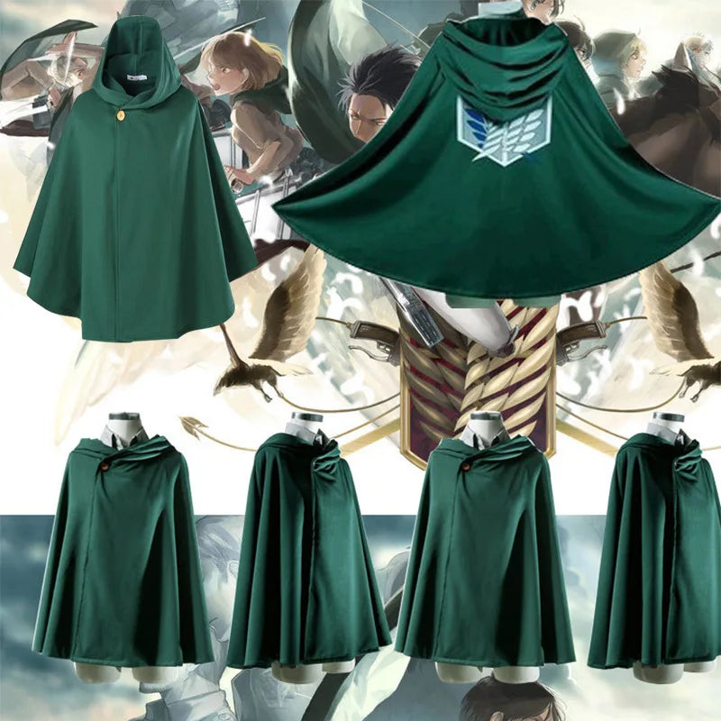 Halloween Kids Anime Attack On Titan Cloak Shingeki No Kyojin Scouting Legion Cosplay Costume Cos Green Cape Mens Clothes Women