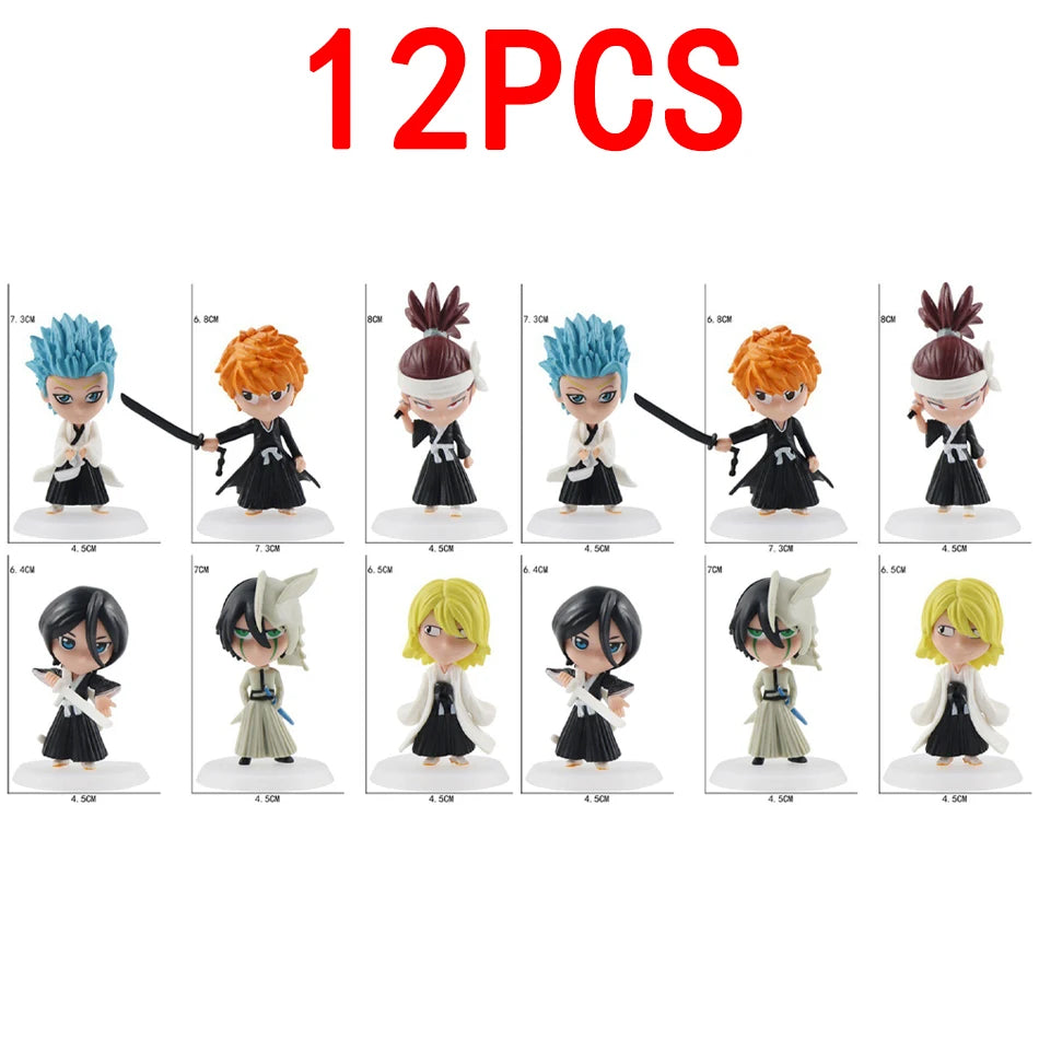 2Set Wholesale BLEACH Action Figure Cool Cute Anime Figure Toy Doll Model Desk Decoration For Kid Birthday Gifts