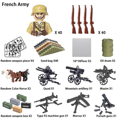 24pcs/batch WW2 Military Character WW2 Army Building Blocks Military Soldier Character Building Blocks Kids Holiday Gift Toys