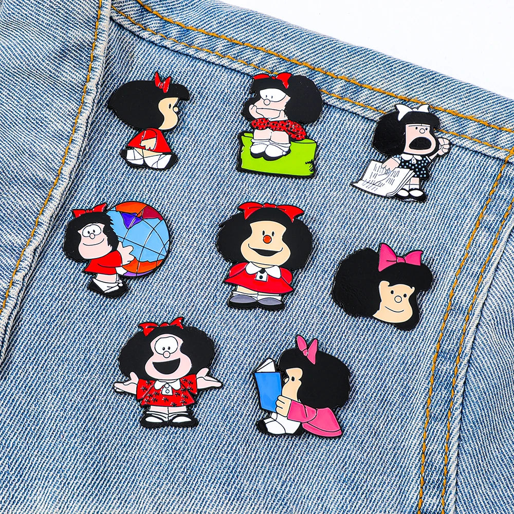 Mafalda Character Enamel Pin