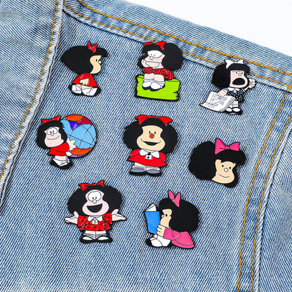 Mafalda Character Enamel Pin