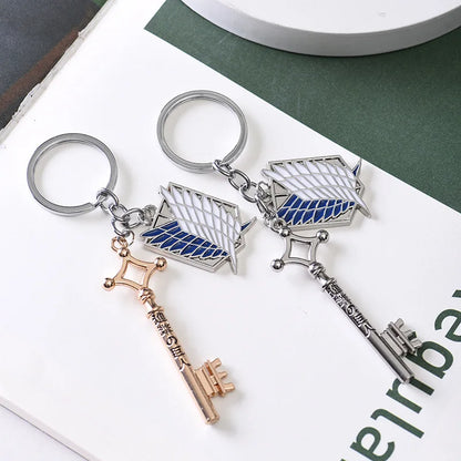 Attack On Titan Wings of Liberty DIY Keychain For Men Women Shingeki No Kyojin Anime Cosplay Key Ring Car Bag Jewelry Collect