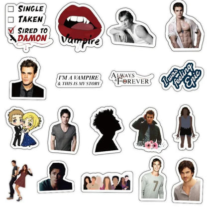 50PCS Horror Vampire Diaries American TV Series Graffiti Laptop Luggage Skateboard Guitar Waterproof Stickers