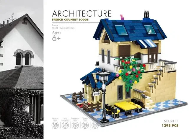 MOC World Famous Architecture Edifice Opera House Building Blocks Villa Savoye Bridge Tower Toy Children Birthday Christmas Gift