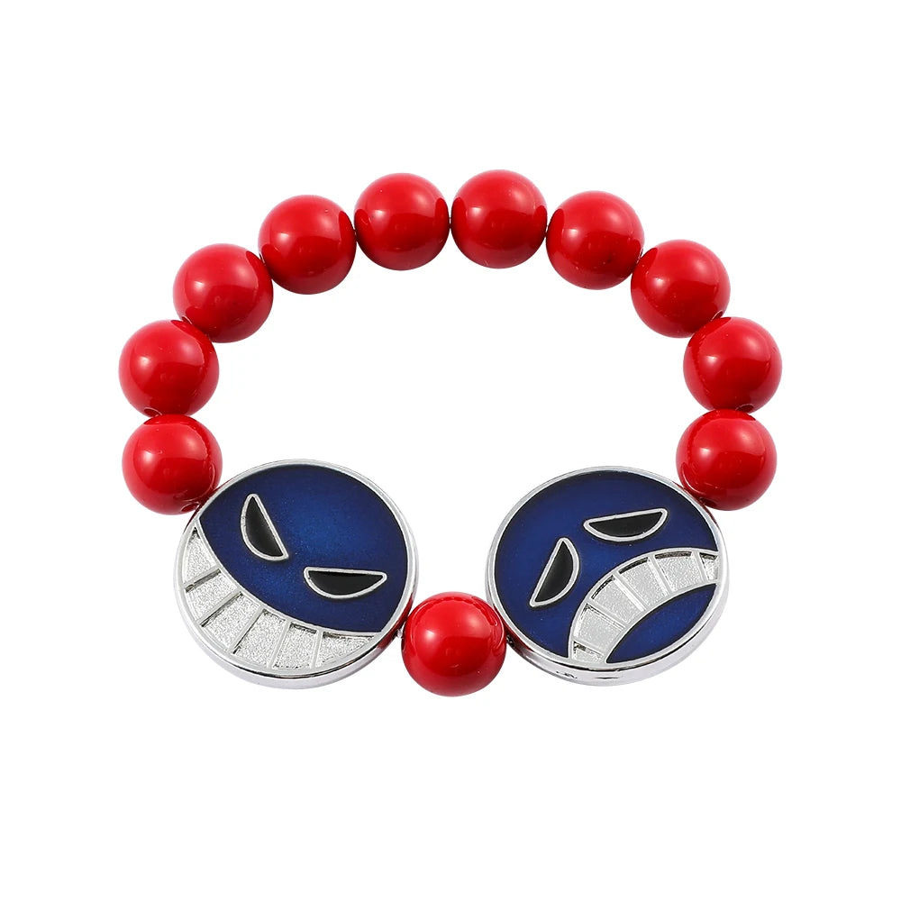 One Piece Portgas D Ace Beaded Necklace