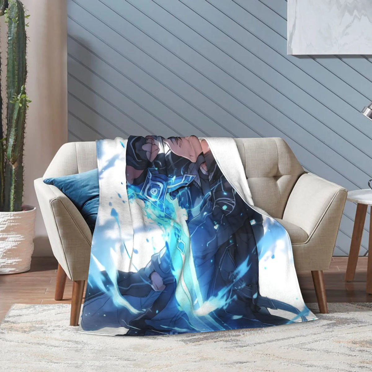 Sword Art Online Kirito Asuna Throw Blanket