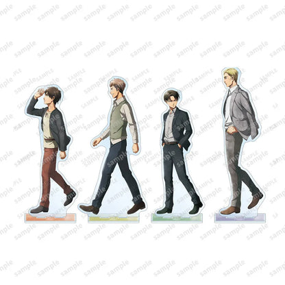 Attack On Titan Eren Jaeger Mikasa Ackerman Levi Ackerman Acrylic Figure Display Cartoon Stand Model Plate Accessories Keychain