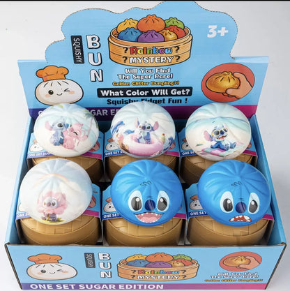 Stitch Stress-Relief Squishy Slow Rebound Toy, Cartoon Dumpling Blind Box, Multi-Expression Decompression Toy