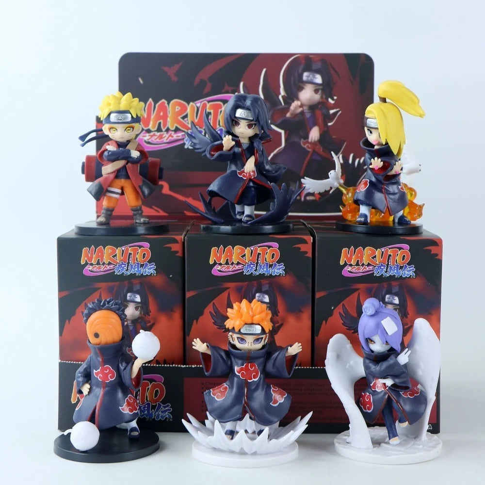 2026 new anime mini humanoid doll Naruto Xiao assembled blind box PVC character surprise mysterious box model ornaments toy gift