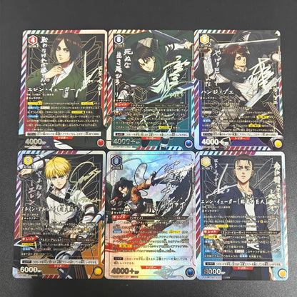 Proxy Union Arena Attack on Titan Action Points Eren & Levi con Bonus Jean Card Nuevo Japan Card Gold Rare Signed TCG Anime Card