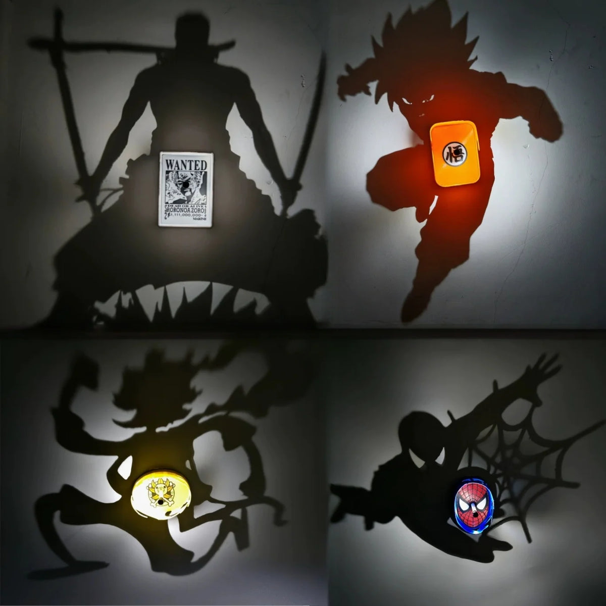 Anime Luffy Zoro Shadow Lamp