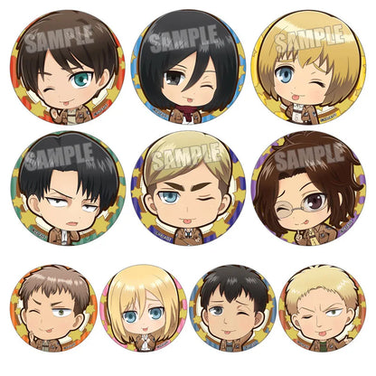 Attack on Titan Badge Levi Captain Hrista Erwin Q Version Anime Brooch Pin Stock Now