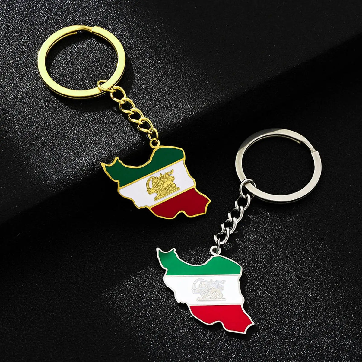 Iran Map Keychain for Women Men Key Chain Stainless Steel Jewelry Accessories Gift